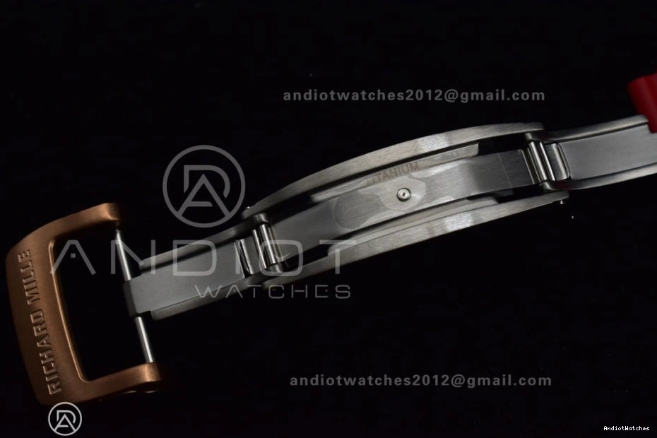 1:1 KVF Best NTPT Red on Dial Edition 1020 Strap Chrono A7750 RM011 Rubber ModernLook Crystal V Lotus 0215